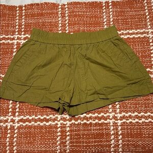 A New Day Olive Green Elastic Shorts